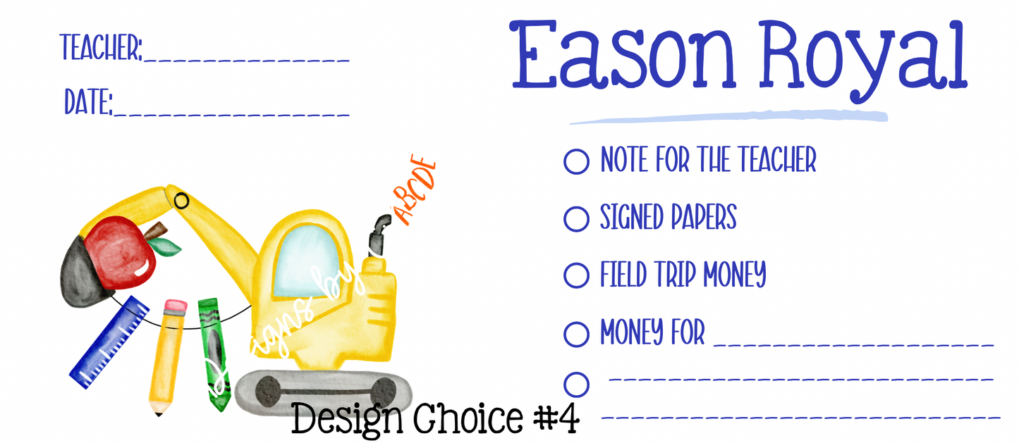 Personalized Back to School Envelopes