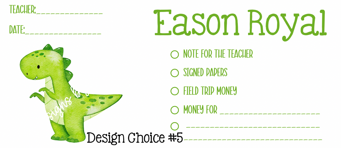 Personalized Back to School Envelopes