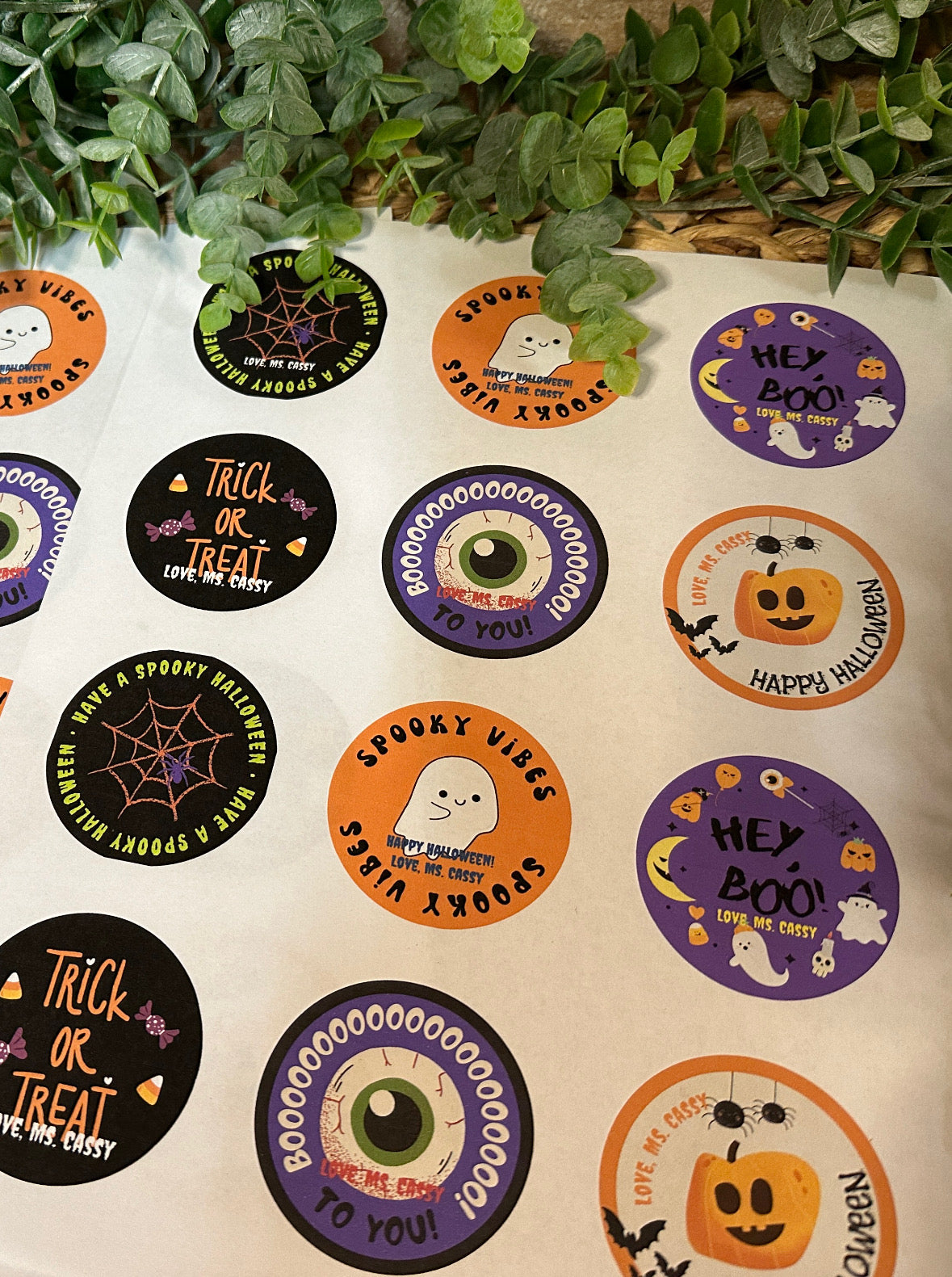 2” Personalized Halloween Stickers (Set of 24).
