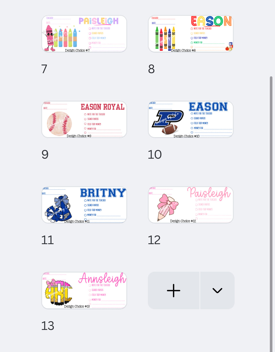 Personalized Back to School Envelopes