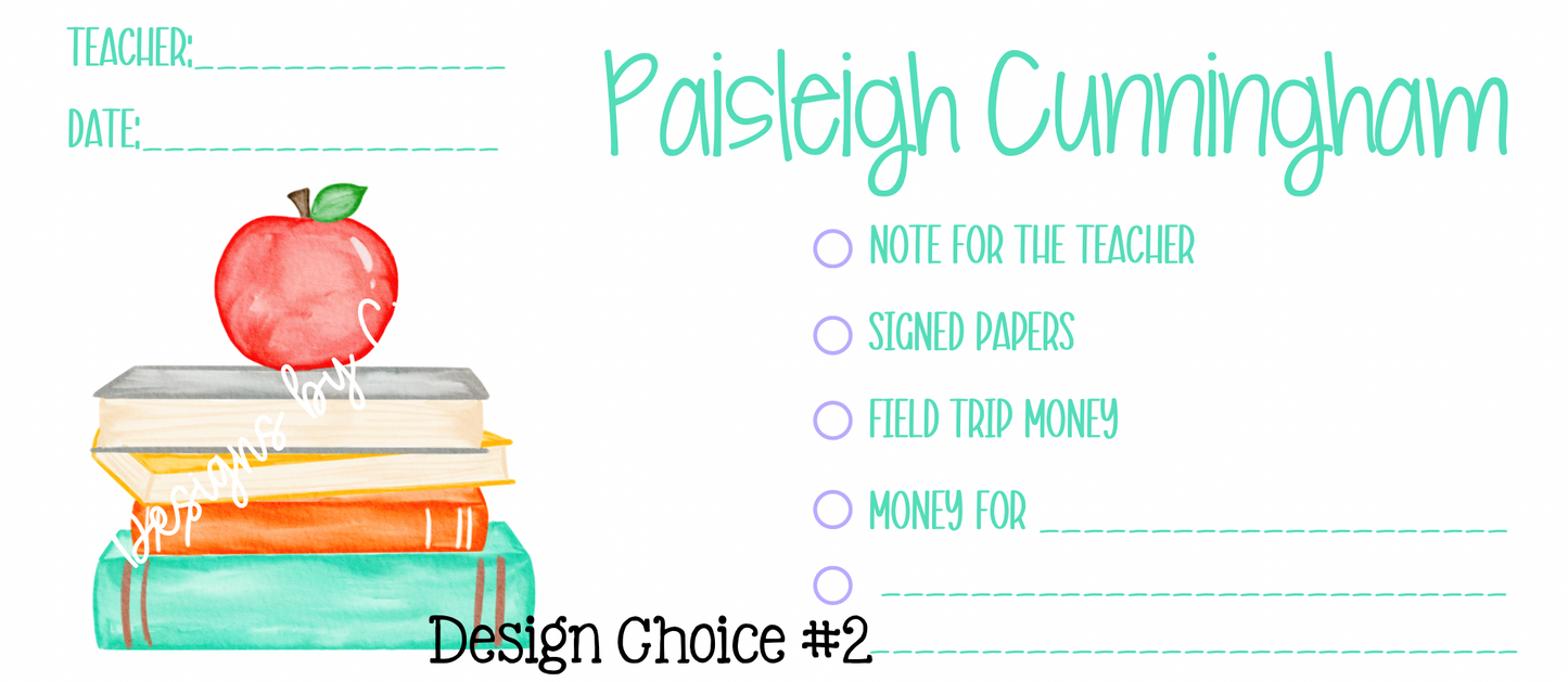 Personalized Back to School Envelopes