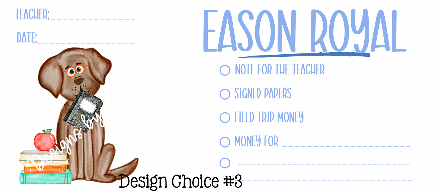 Personalized Back to School Envelopes