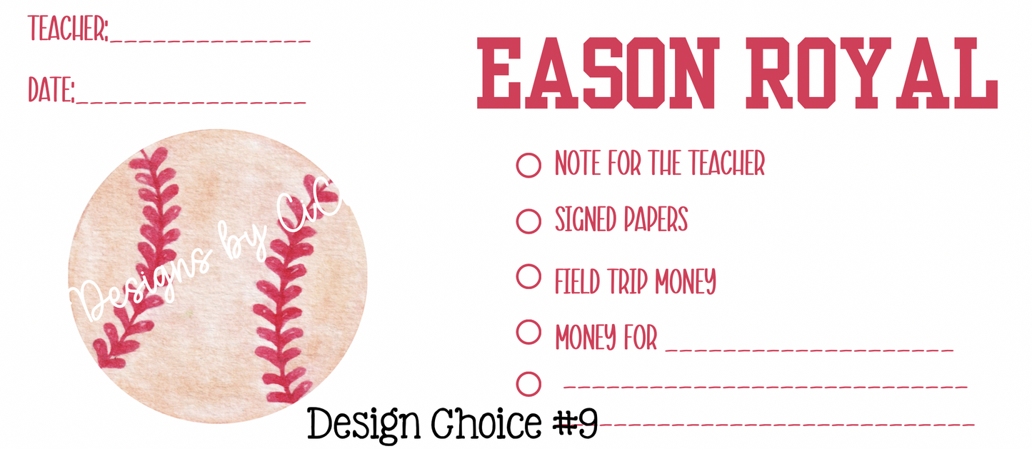Personalized Back to School Envelopes
