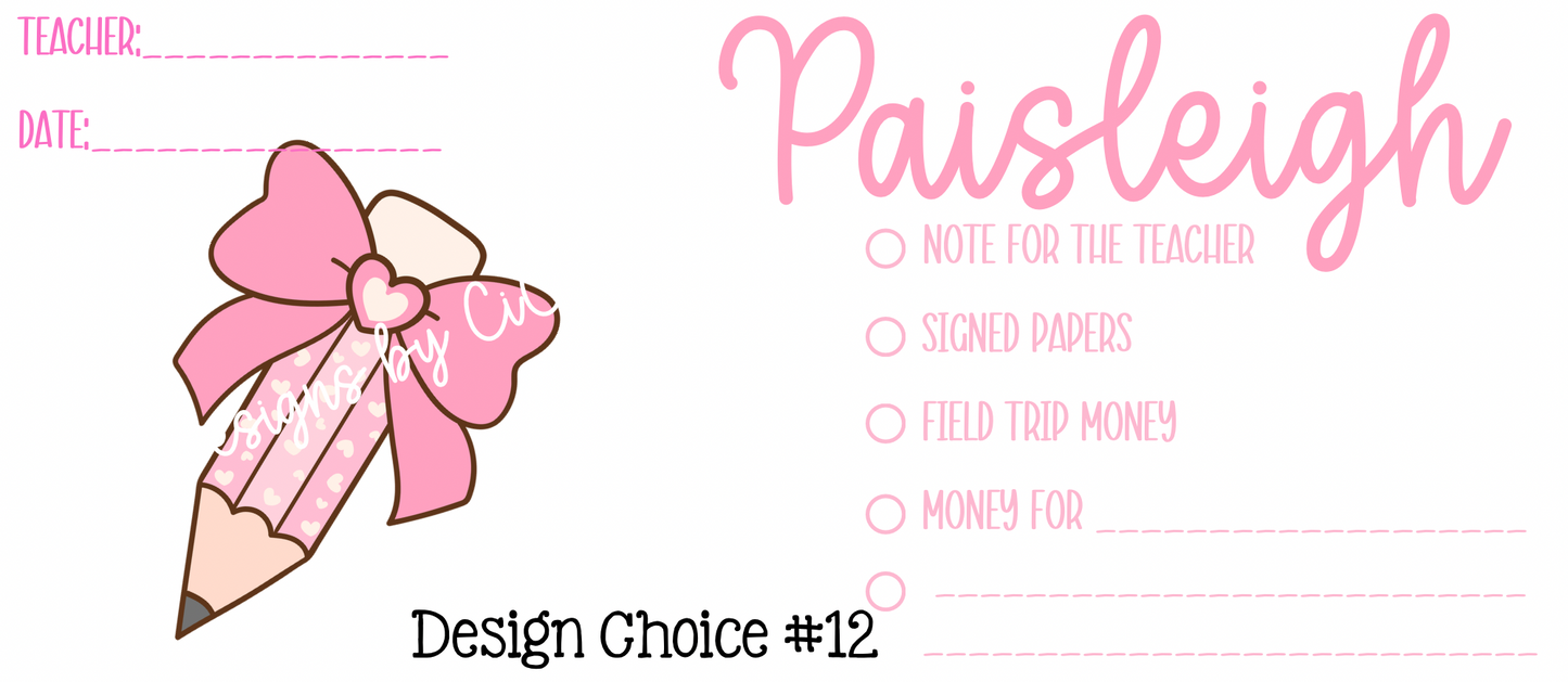 Personalized Back to School Envelopes