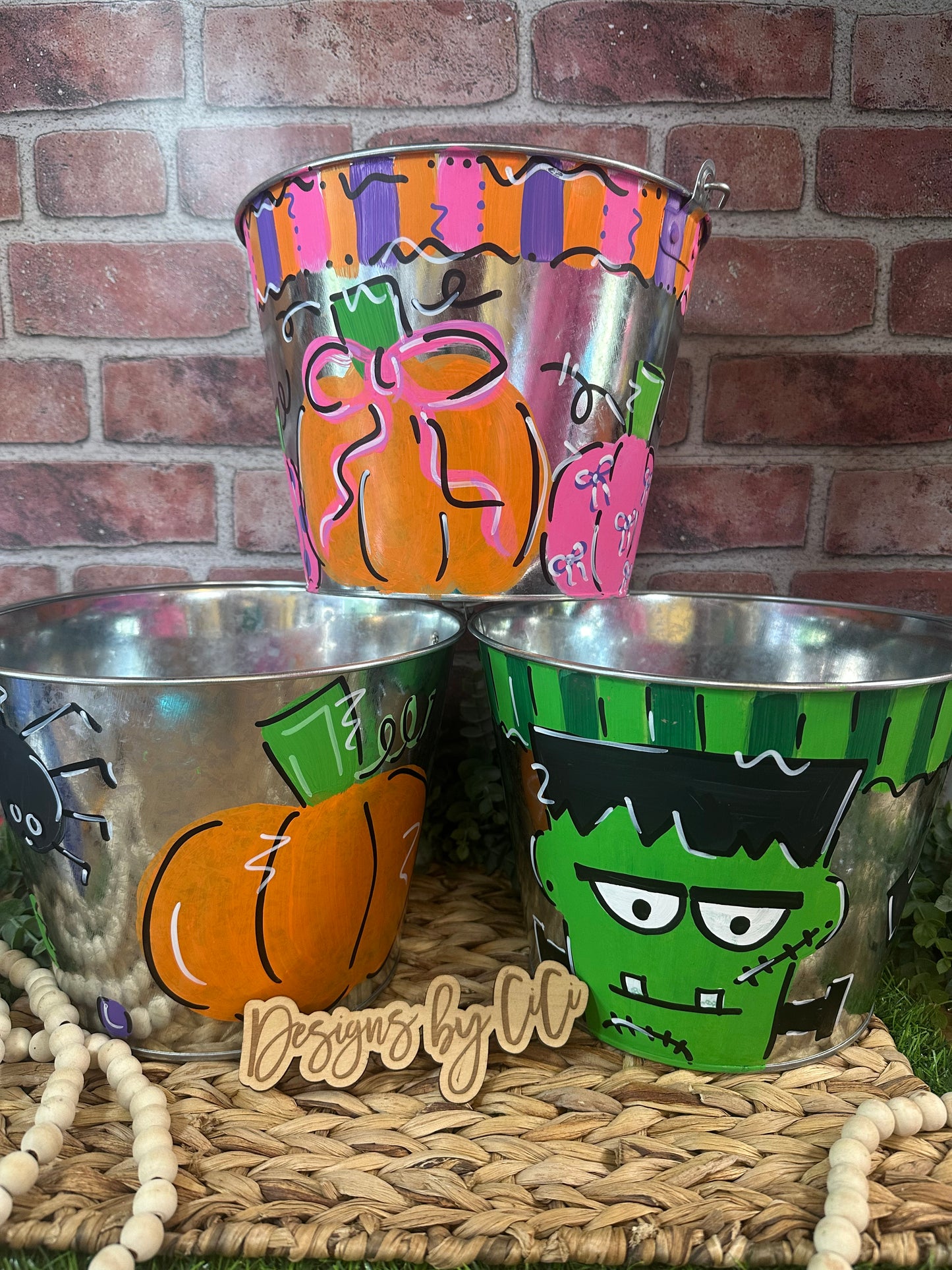 Hand Painted Halloween Buckets