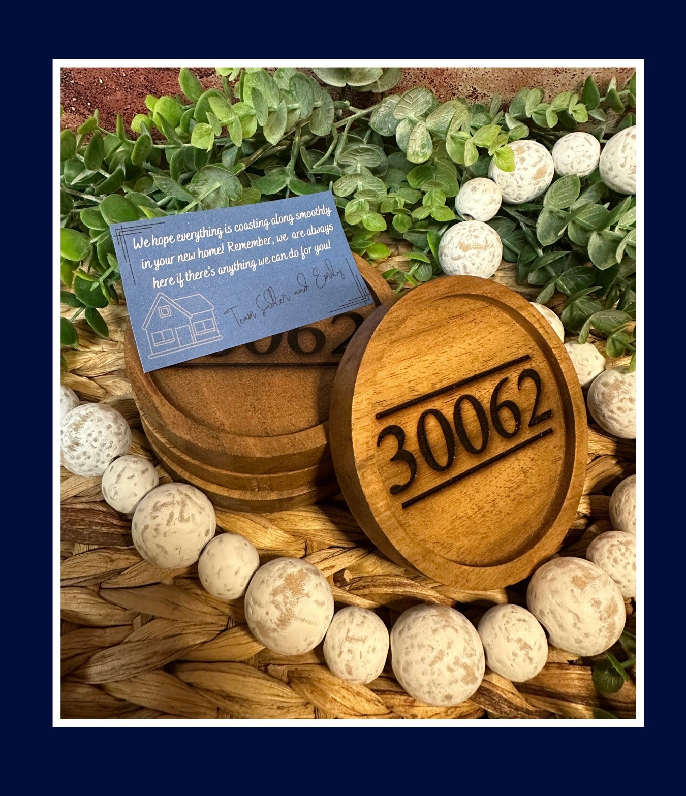 Set of 4 Personalized Wooden Coasters