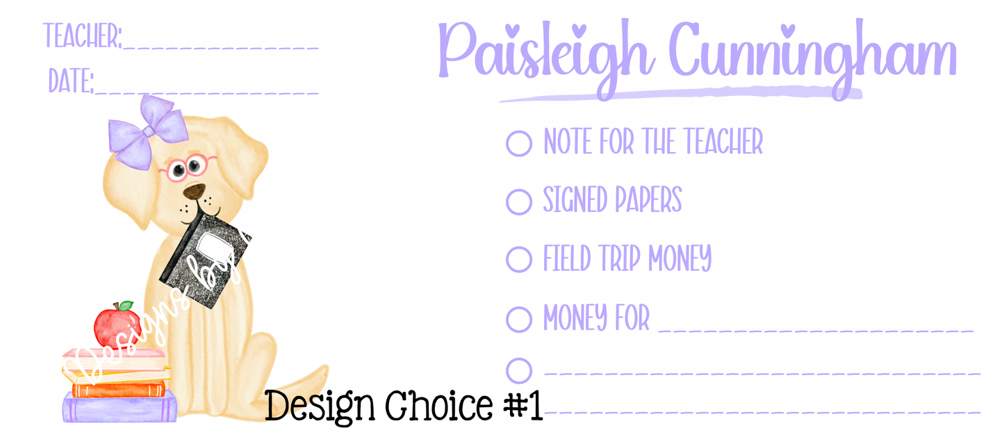 Personalized Back to School Envelopes