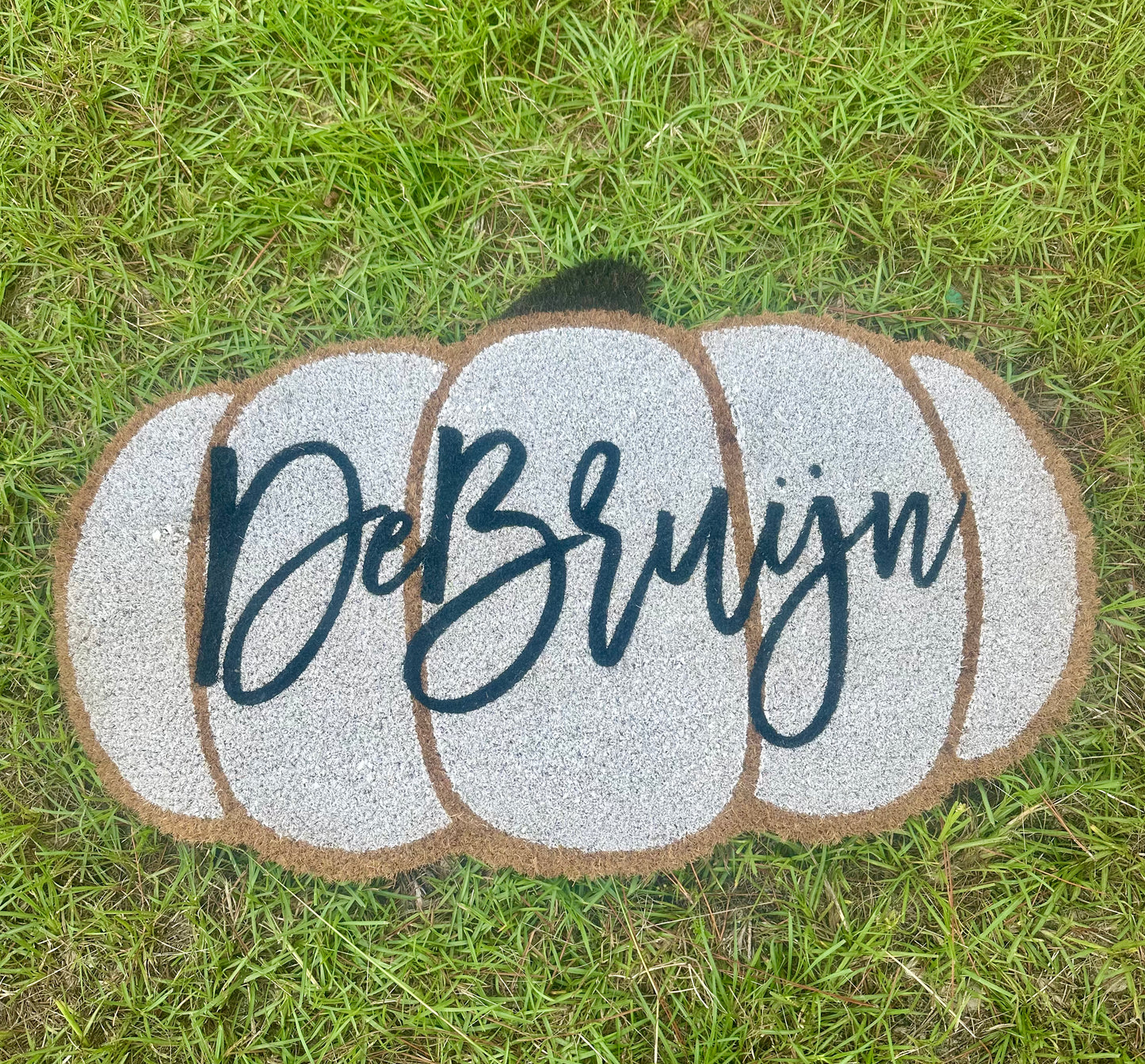 Personalized Pumpkin Coir Door Mat