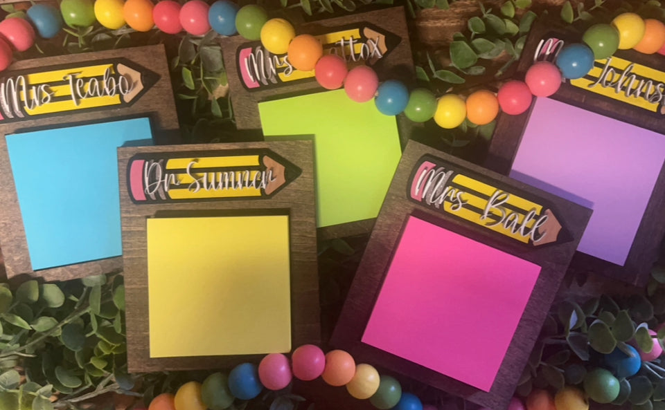 Personalized Post It Note Holders