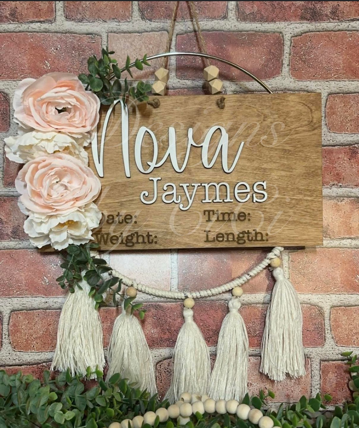 Boho Baby Hospital Door Hanger