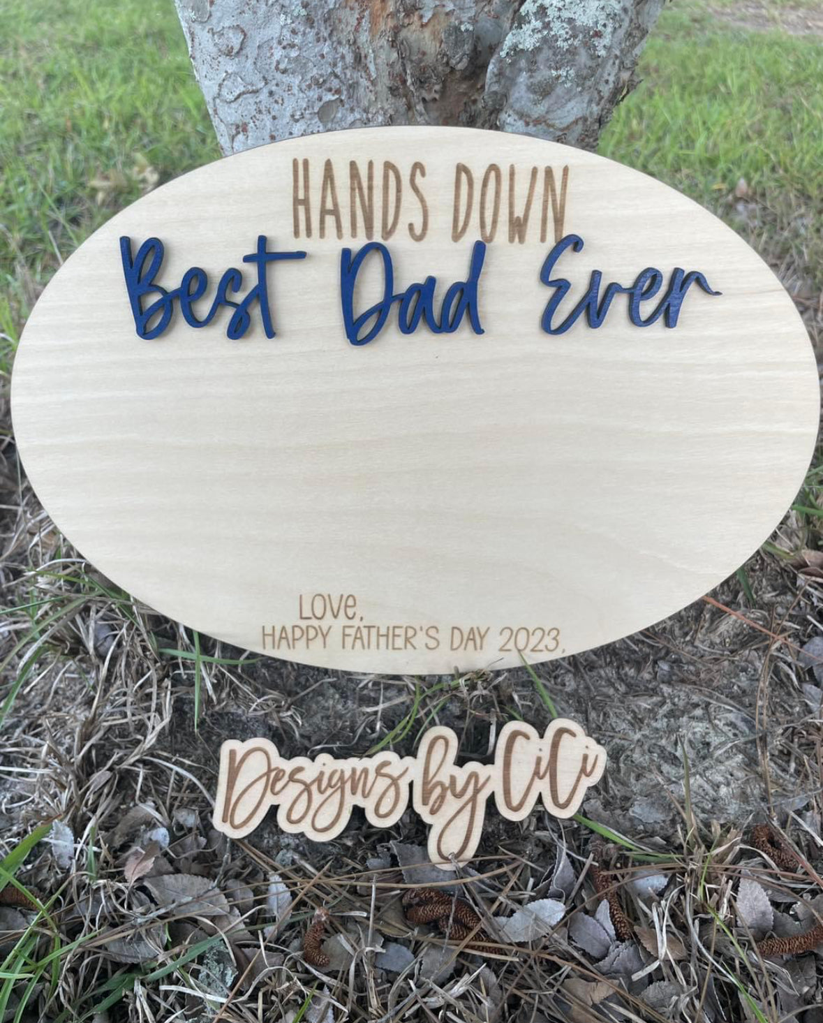 Handprint DIY Dad Sign