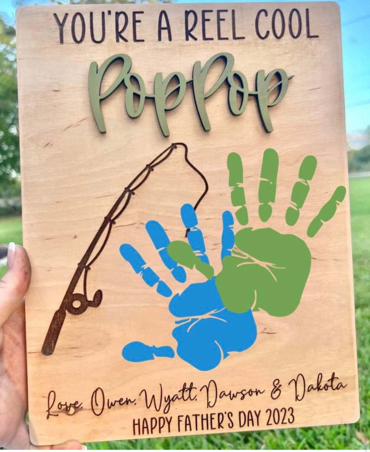 Handprint DIY Dad Sign