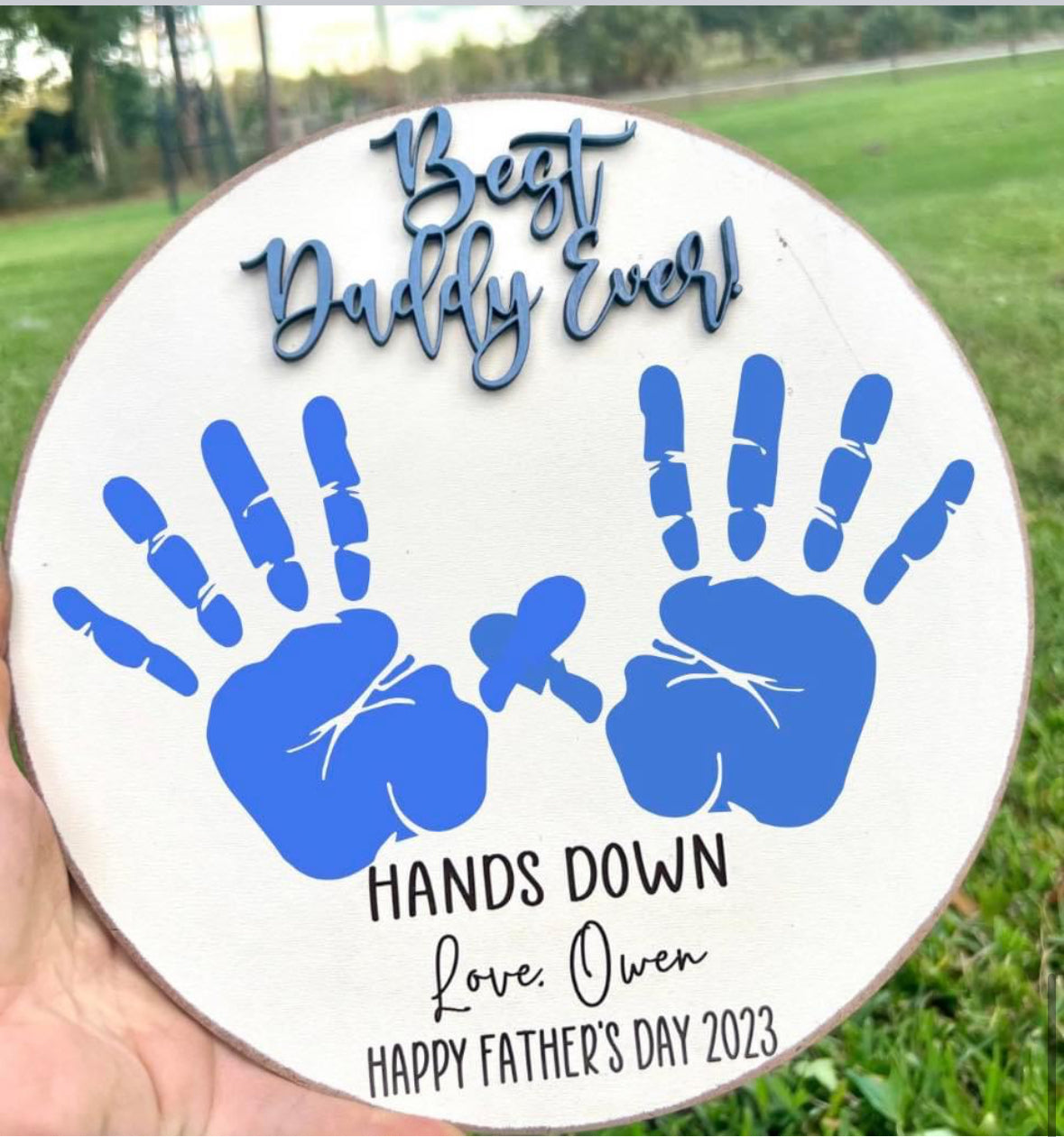 Handprint DIY Dad Sign