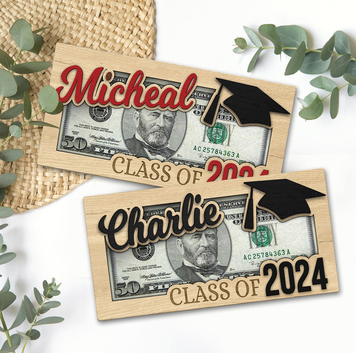 Personalized Grad Money Holder