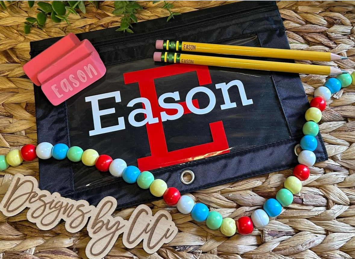 Personalized Vinyl Pencil Pouch