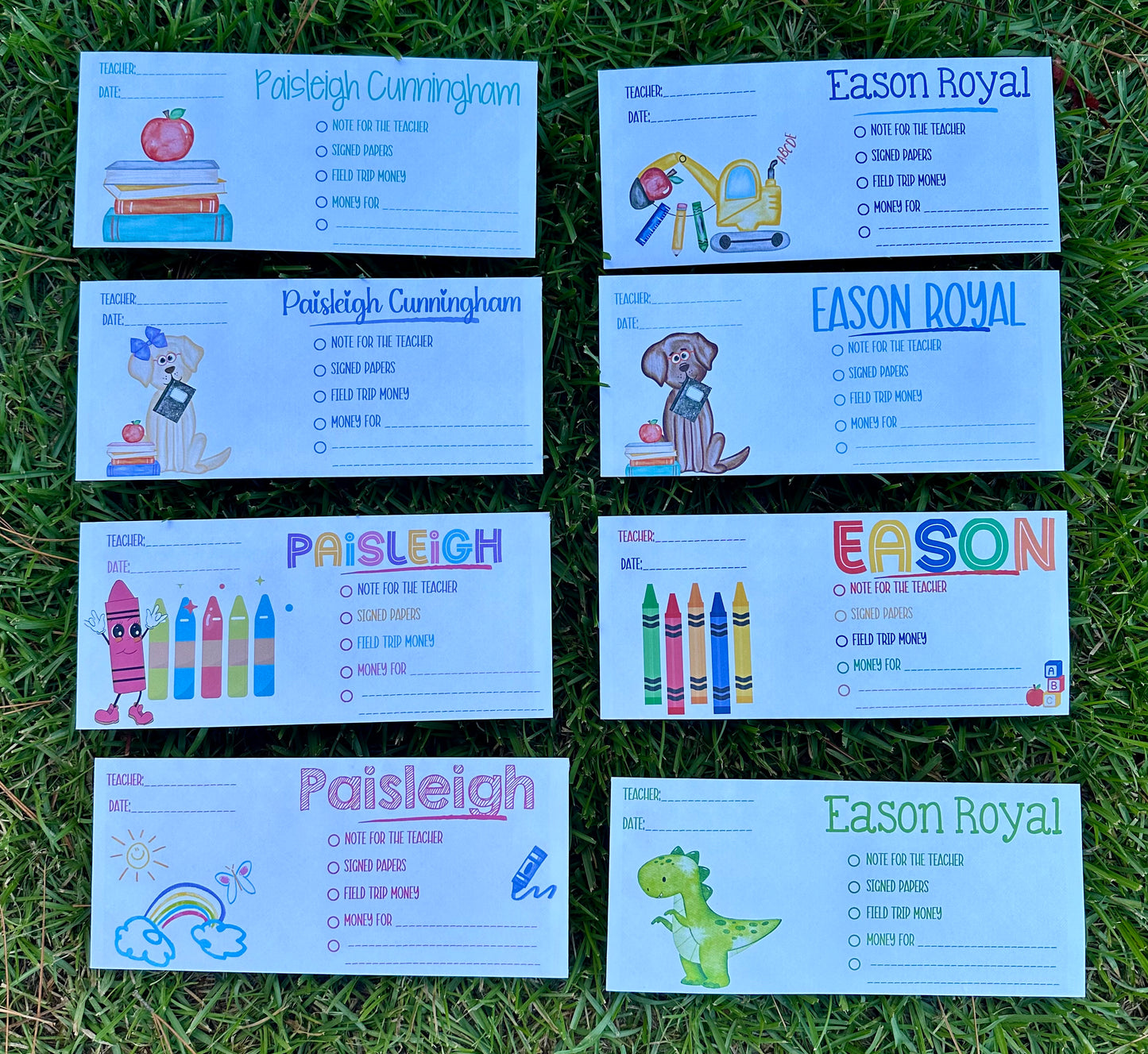 Personalized Back to School Envelopes
