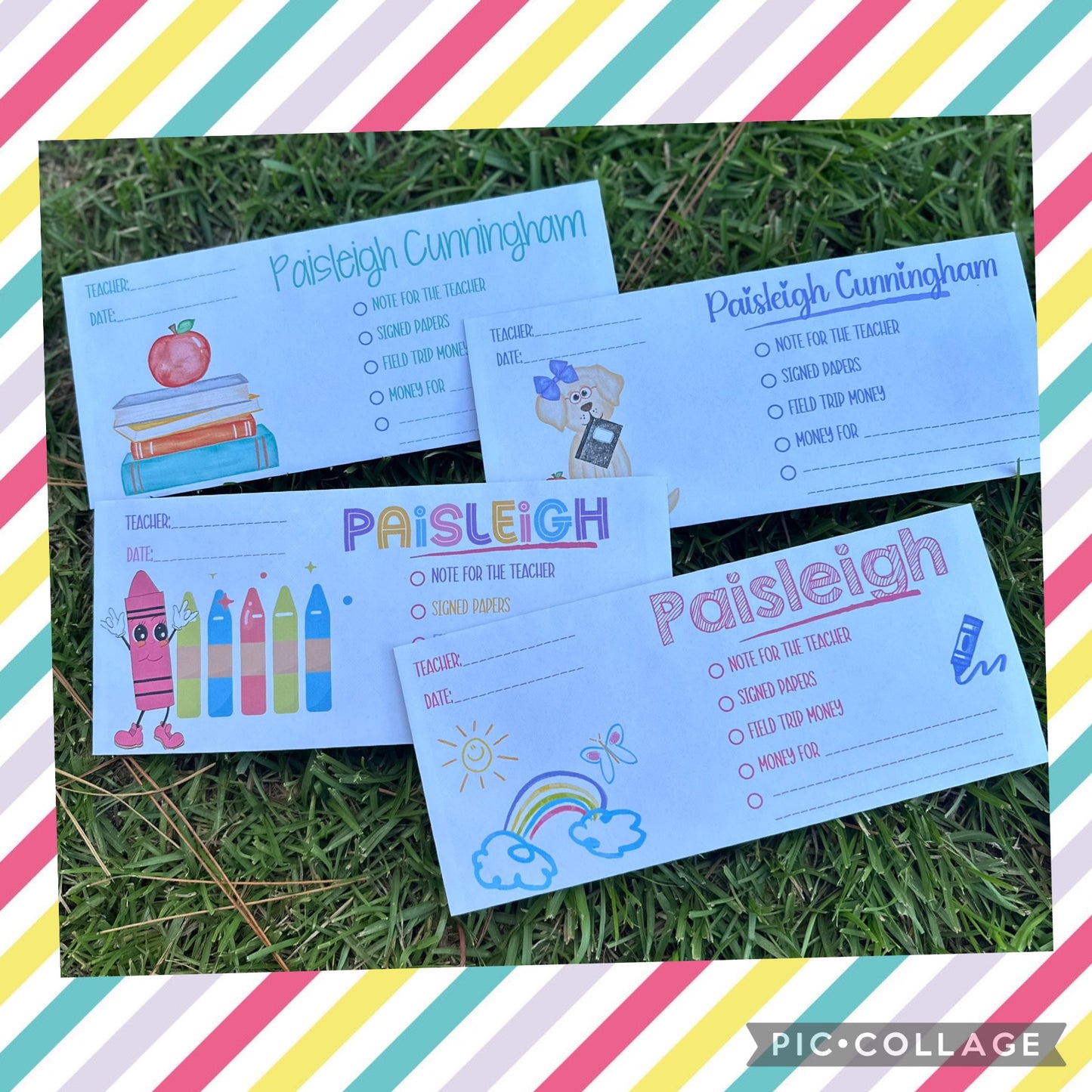 Personalized Back to School Envelopes