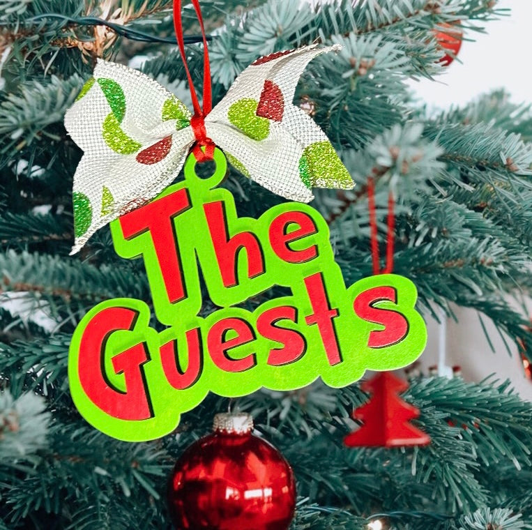 Family Name Ornament Green and Red