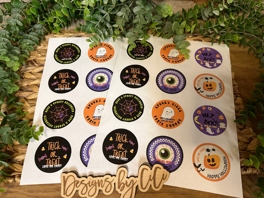 2” Personalized Halloween Stickers (Set of 24).