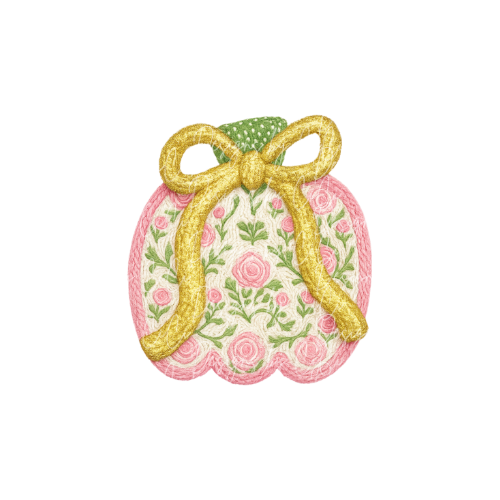 Pink & Green Faux Thread Pumpkin