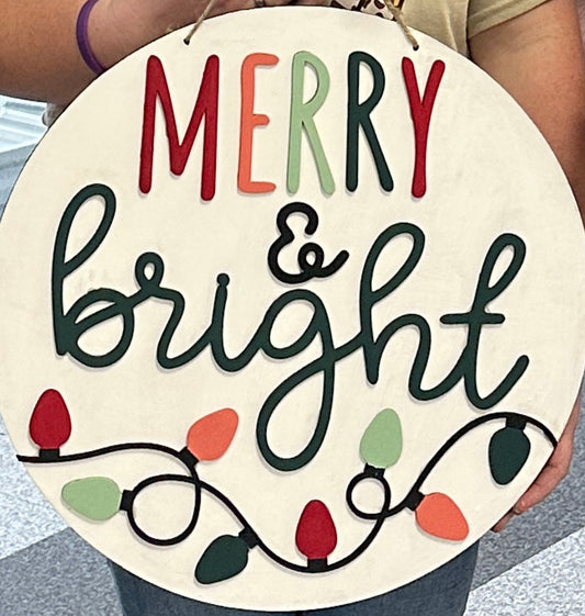 DIY- Merry and Bright Door Hanger Kit