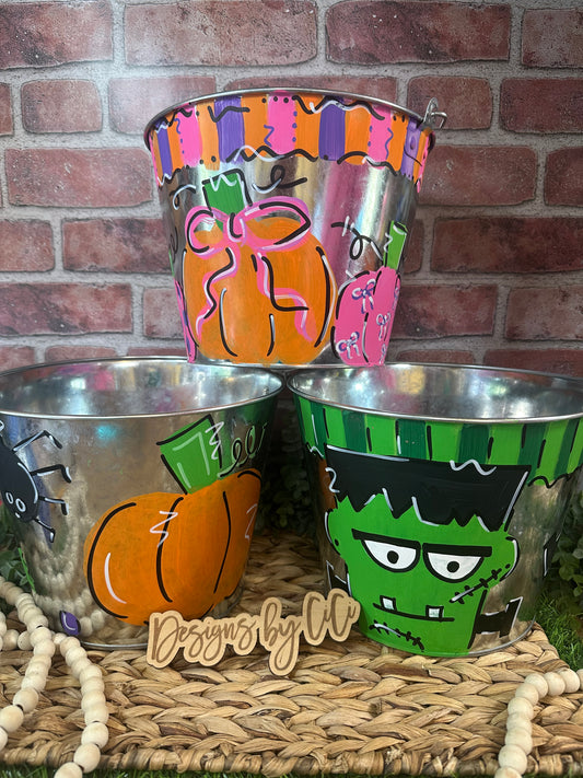 Hand Painted Halloween Buckets