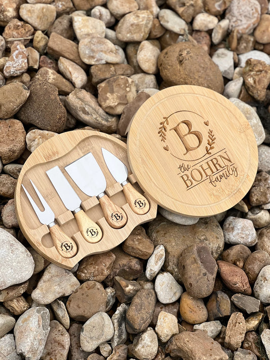 Bamboo Cheese Board and Knife set