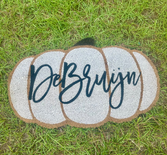Personalized Pumpkin Coir Door Mat
