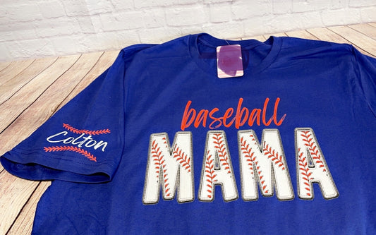 Personalized Baseball Mama T-Shirt