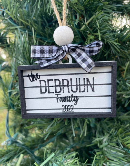 Family Name Marquee Ornament