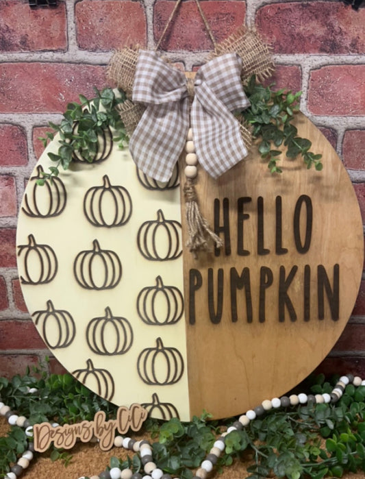Hello Pumpkin Door Hanger