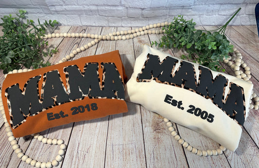 Leopard Mama Puff with Children's Names
