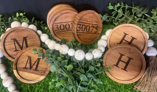 Set of 4 Personalized Wooden Coasters