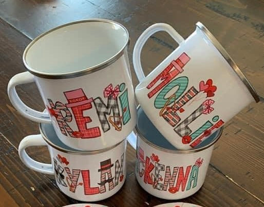 11 Oz Tin/Enamel Camp Style Mugs