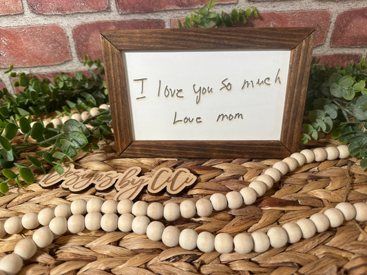 Framed Handwriting