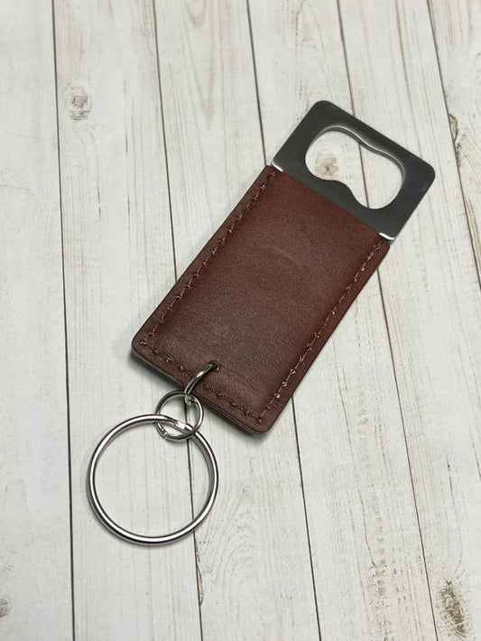 Leather Bottle Opener Keychain