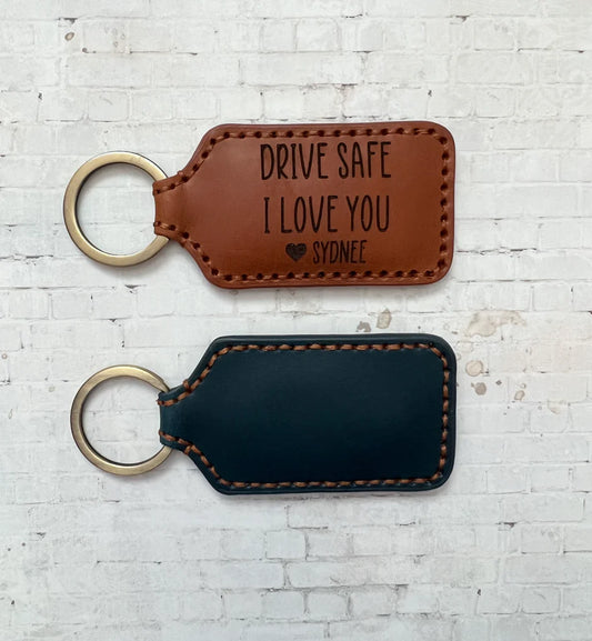Personalized Leather Keychain (Rectangular)