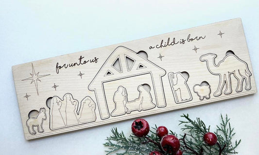 Nativity Puzzle Paint Set for Kids