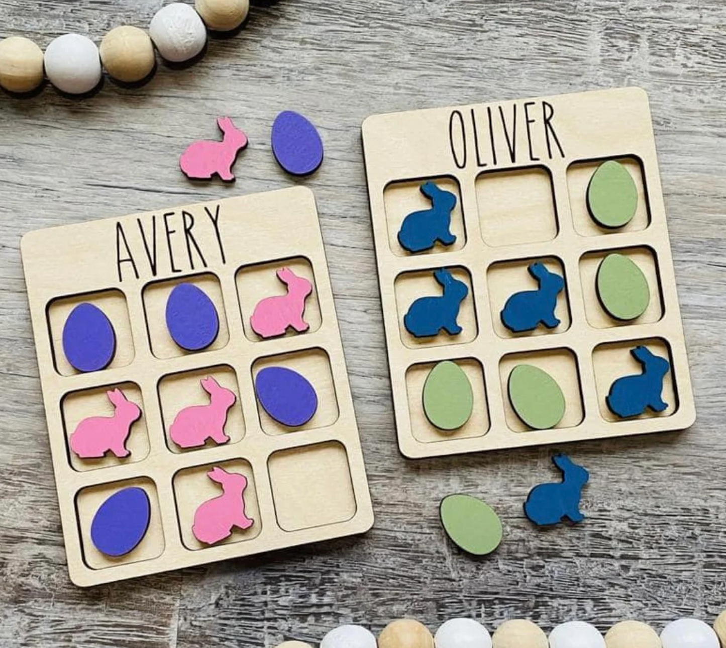 Personalized Easter Themed Tic-Tac-Toe Game